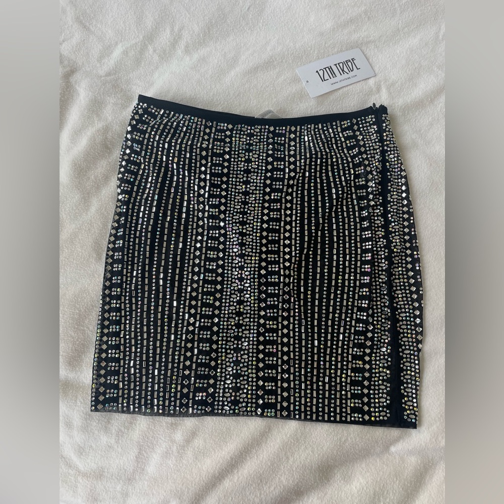 WITH TAGS 12th TRIBE RHINESTONE MESH SKIRT